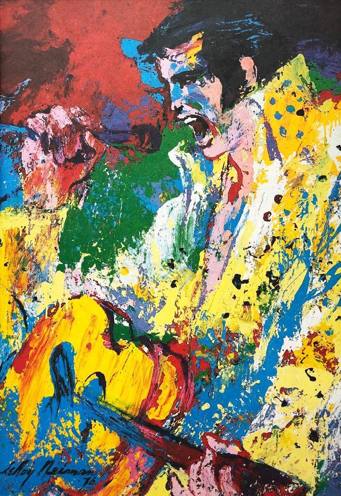 Thumbnail: LeRoy Neiman "Elvis Presley I & II" Plate Signed Custom Framed Art