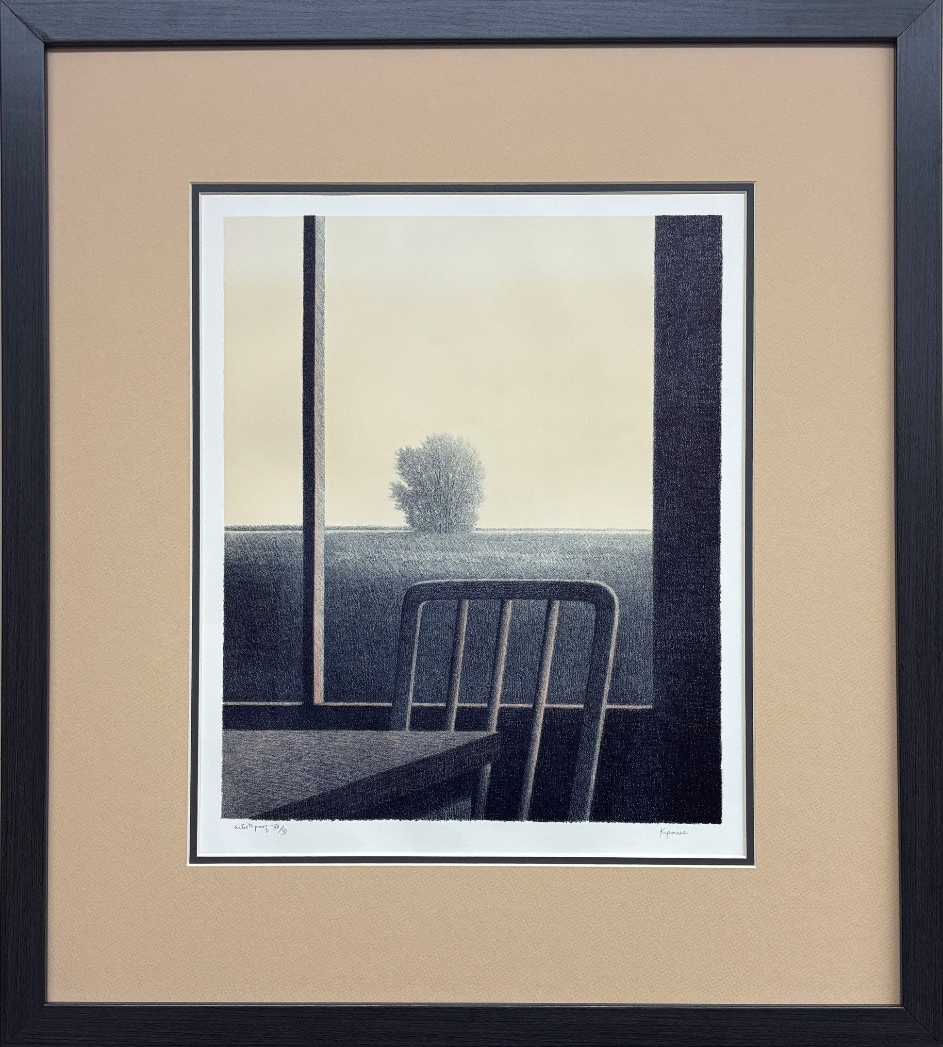 Robert Kipniss "Back Porch" aka "Chair by the Window" Signed Mid Century Art NEW