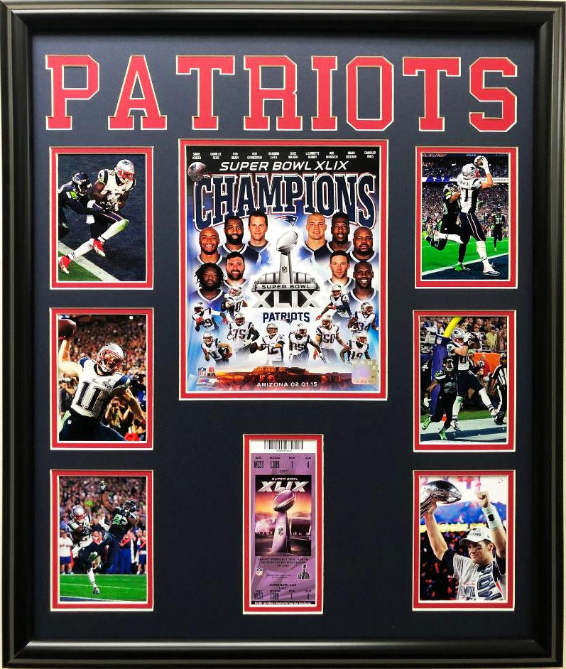 Patriots Superbowl XLIL Framed Collage