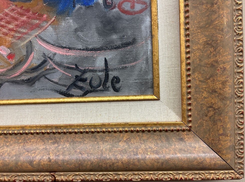 Thumbnail: Zule Moskowitz "Mesas en la Vereda" (Cafe) Signed Original Oil FRAMED ART NEW