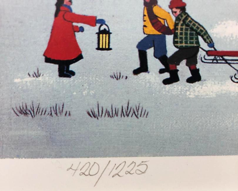 Thumbnail: Jane Wooster Scott "Jingle Bells & Carolers" Custom FRAMED Lithograph  Signed