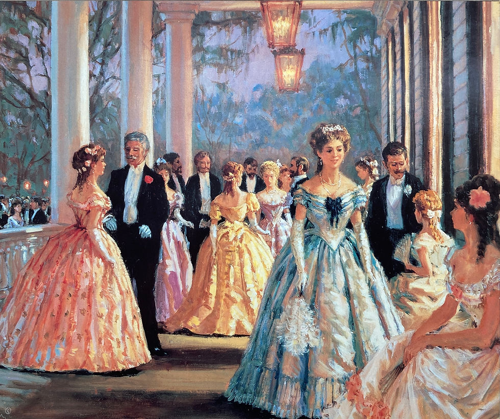 Thumbnail: Alan Maley "Southern Belles" Custom Framed Victorian Style Art Print NEW