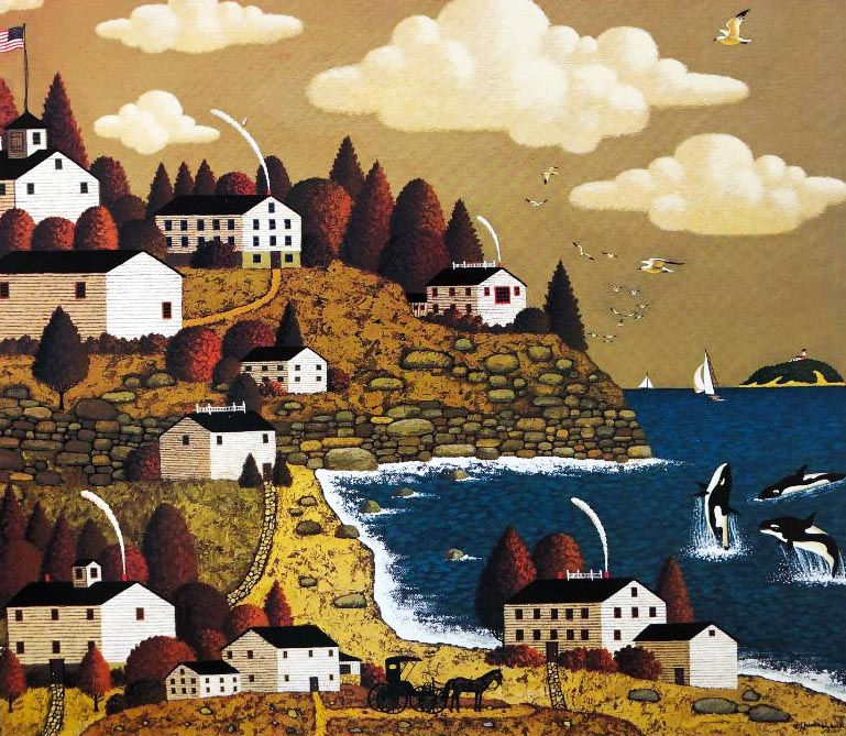 Thumbnail: Charles Wysocki "Having a Whale of a Time" New CUSTOM FRAMED Art