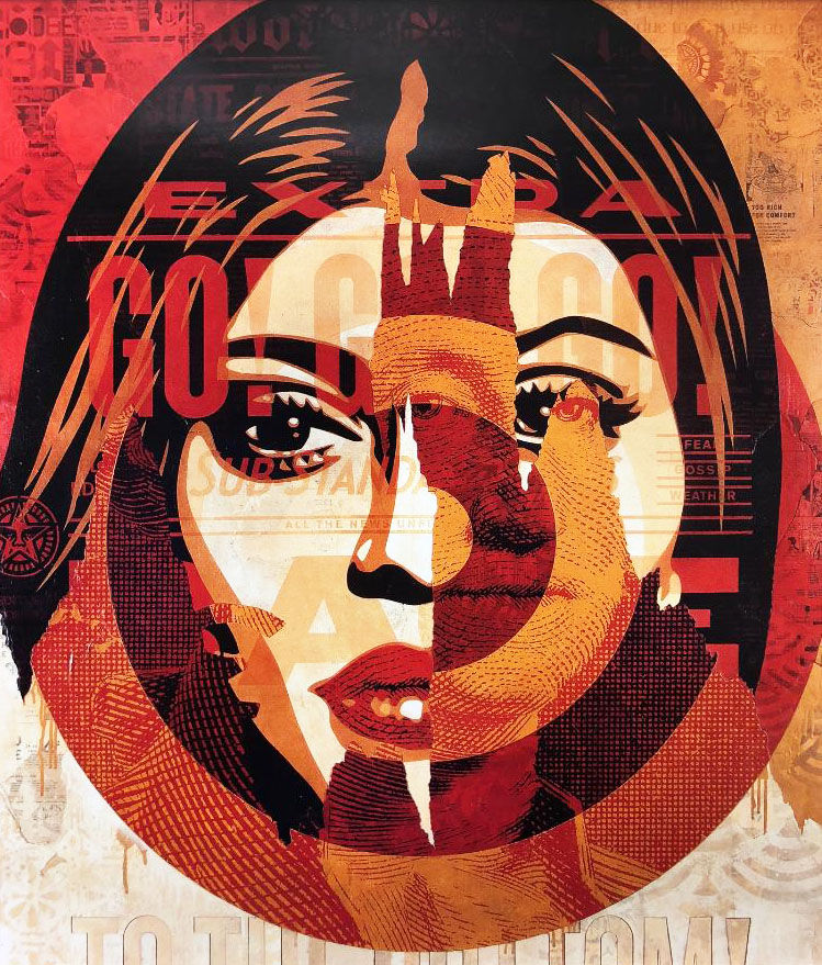 Thumbnail: Shepard Fairey "Media Target" CUSTOM FRAMED Art Print