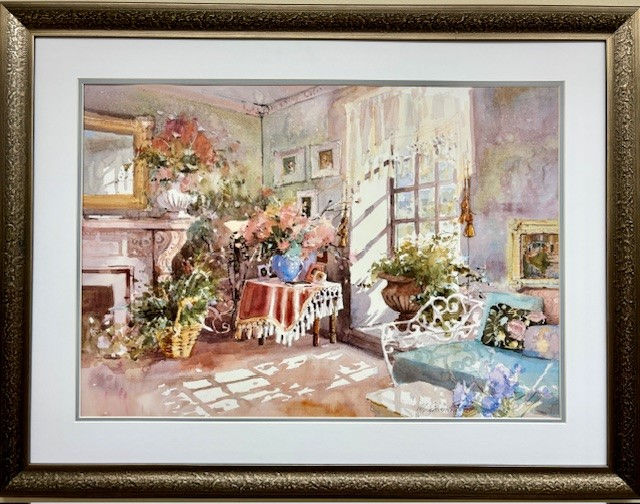 Marilyn Simandle "Victorian Quarters" Plate Signed Framed Interior Art NEW