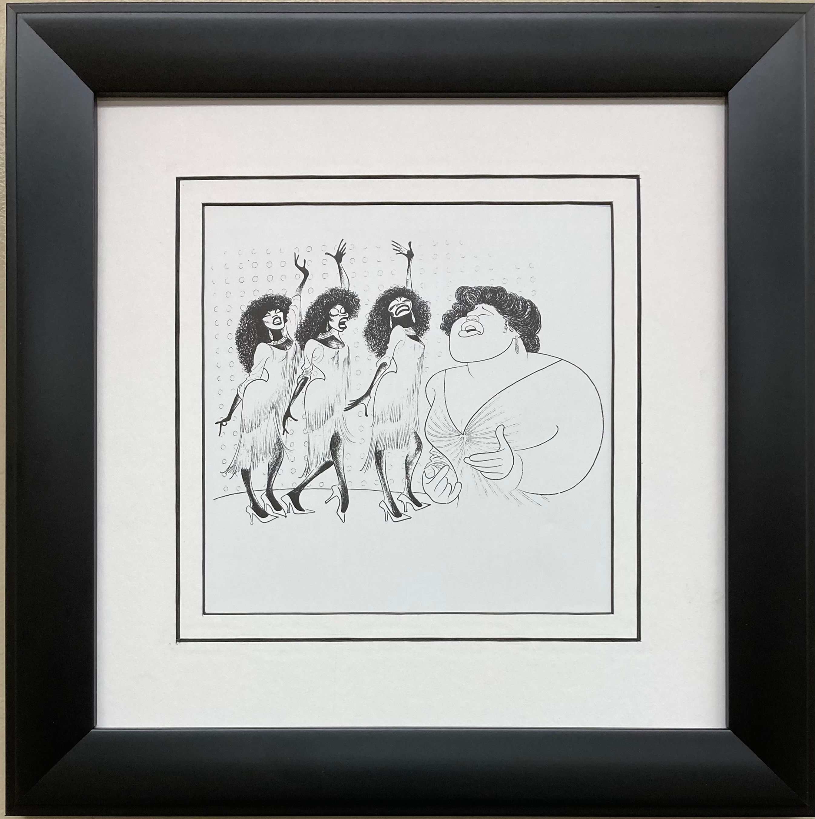 Al Hirschfeld "Dreamgirls 1980" CUSTOM FRAMED ART Jennifer Holliday Broadway