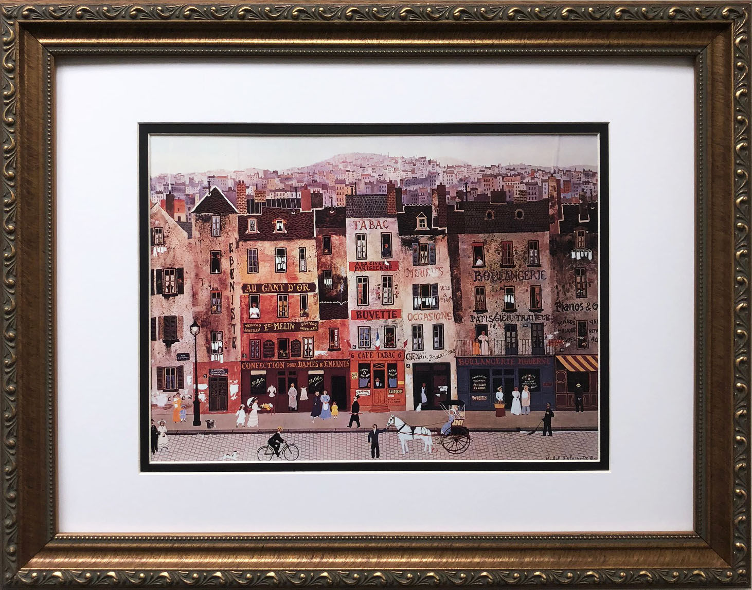 Michel Delacroix "Le Civette Parisienne"  CUSTOM FRAMED Paris Street Tabac