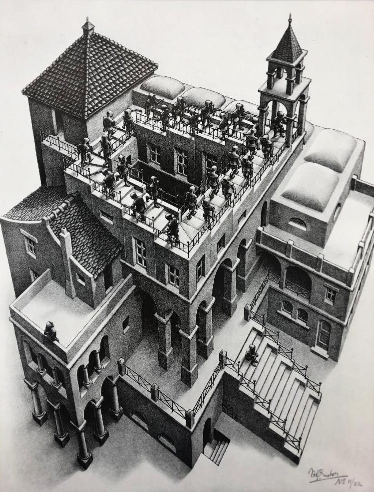 Thumbnail: M.C.Escher "Ascending and Descending" CUSTOM FRAMED Art