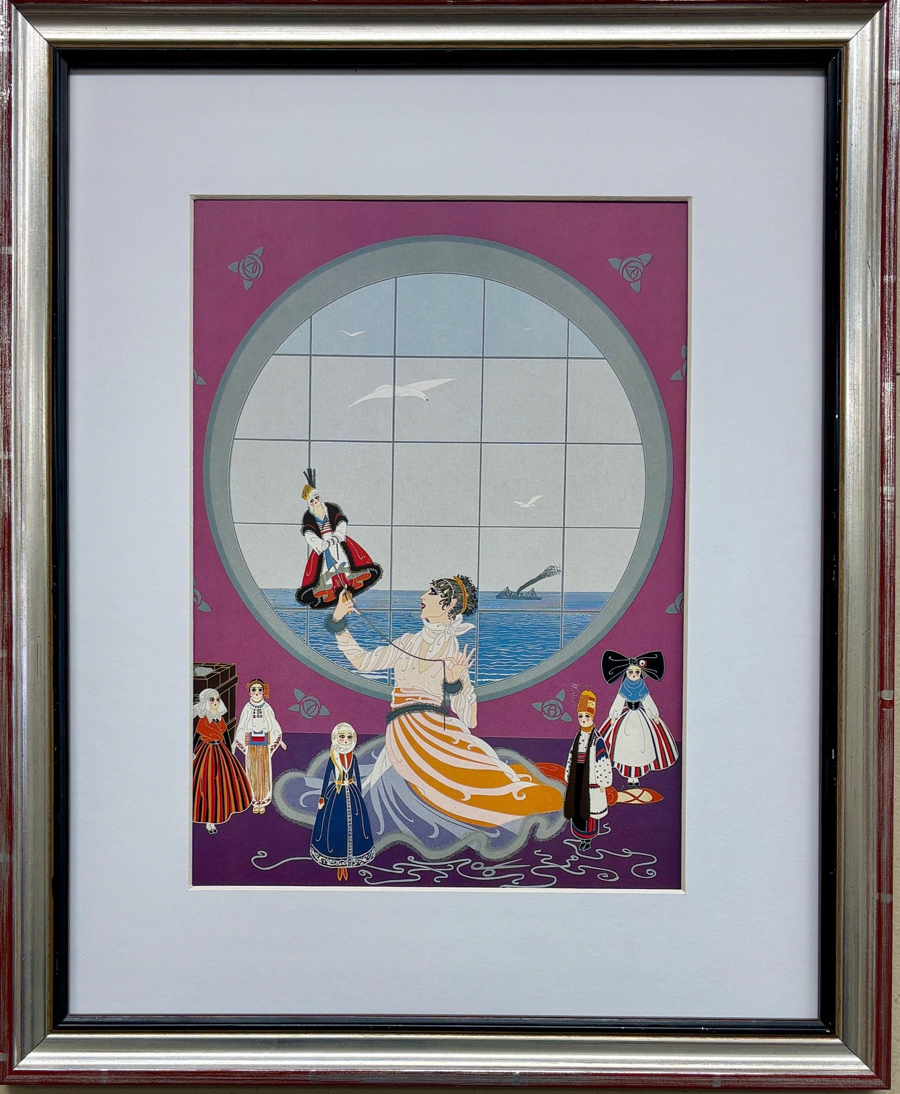 Erte "Les Poupees Russes" (Russian Dolls) Framed Art Deco Print New