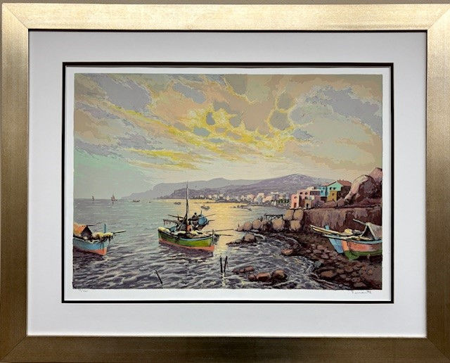 Ferrante "Italian Coast I" FRAMED Hand Signed & # Serigraph Art Seascape NEW