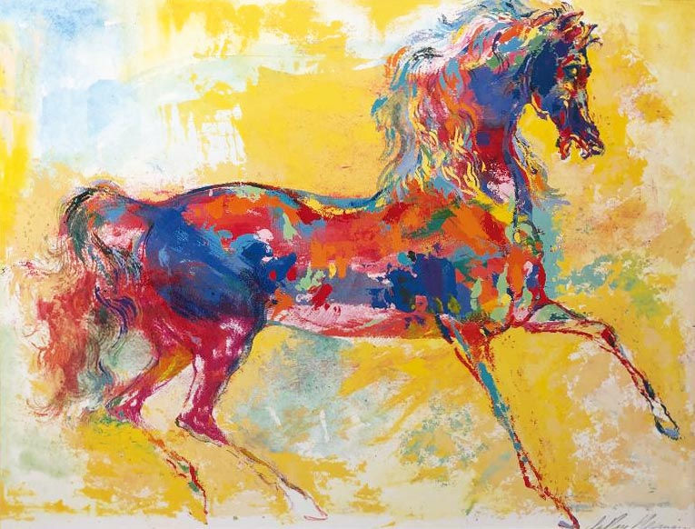 Thumbnail: LeRoy Neiman "Rainbow Horse" Custom FRAMED New Art