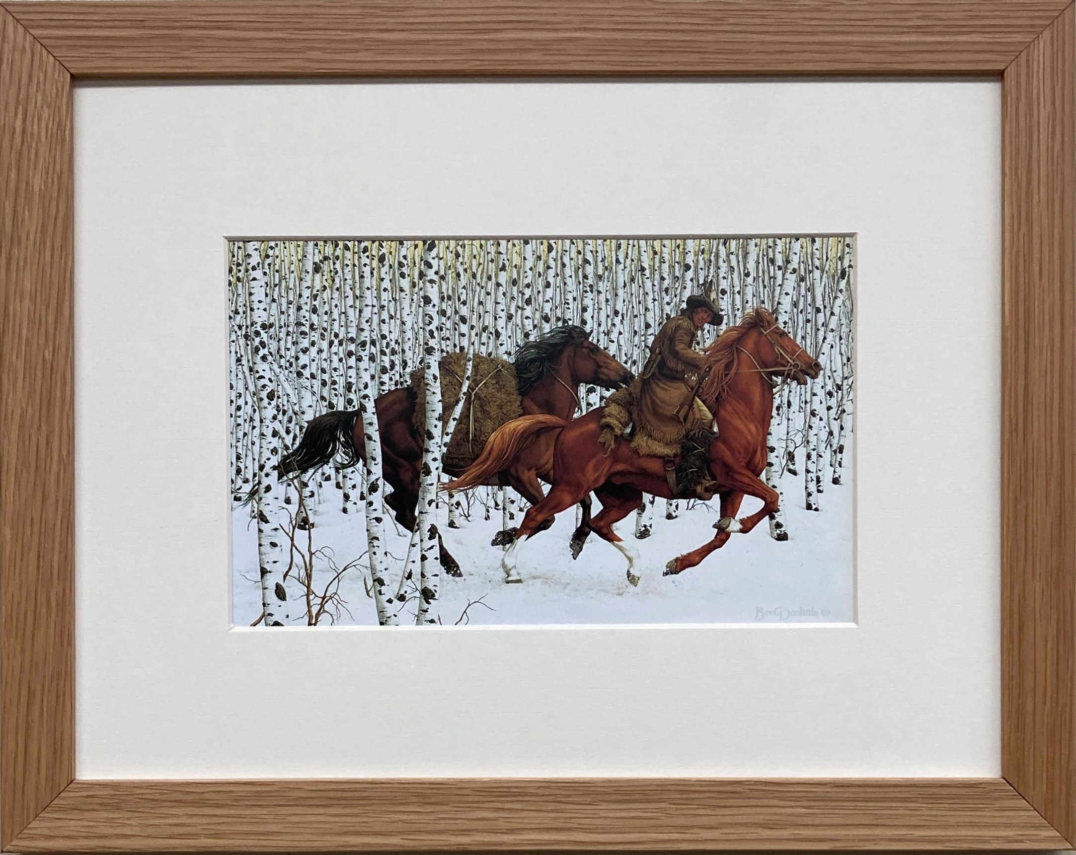 Bev Doolittle "Sacred Ground 1989" Newly FRAMED American Art Artist Horse Birch