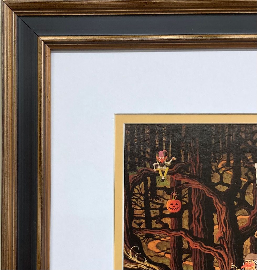 Thumbnail: Charles Wysocki "Fork in the Road" Newly FRAMED Art Americana Halloween Rural