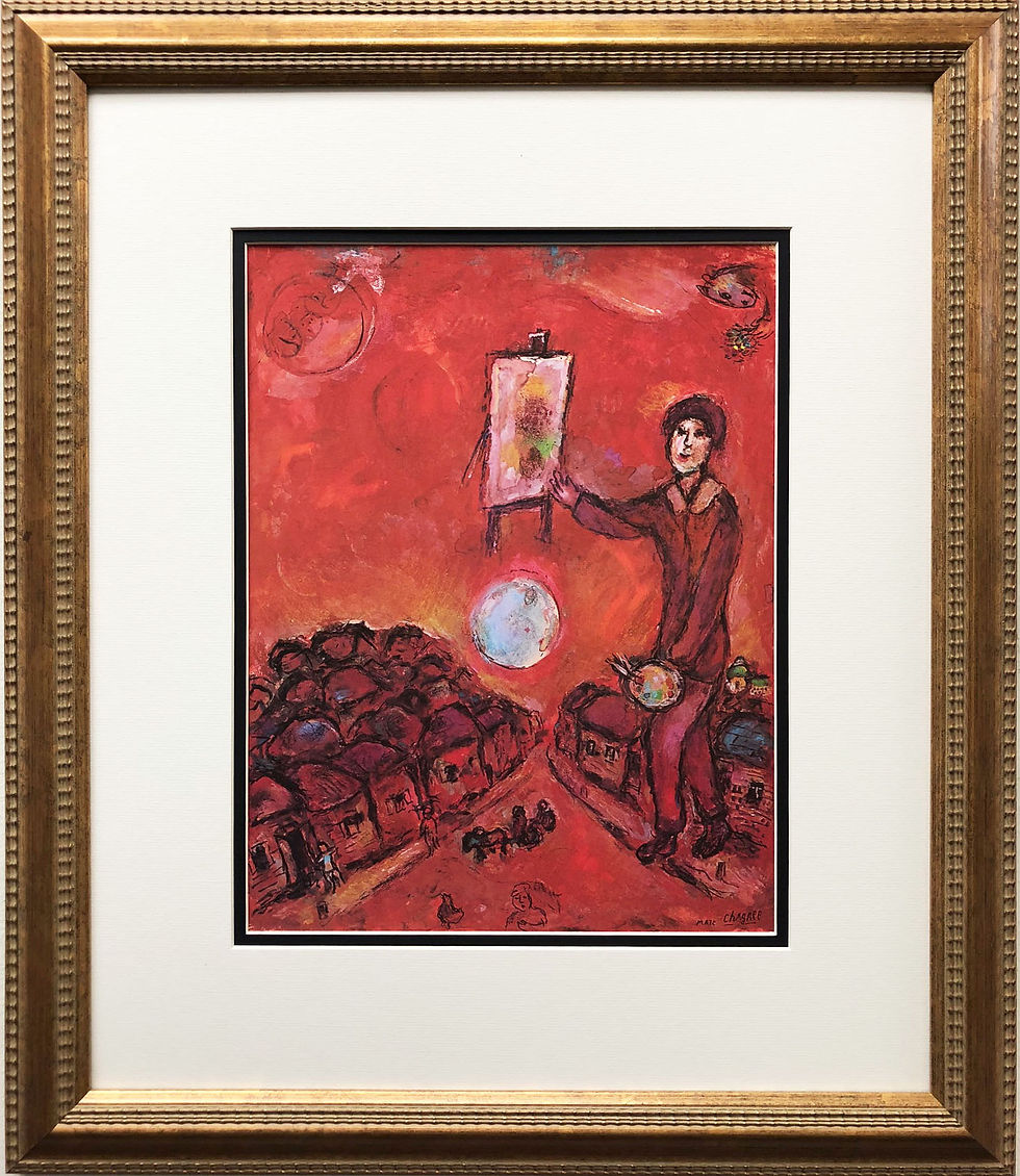 Marc Chagall "Le Chevalet" Newly CUSTOM FRAMED Rare Offset Lithograph