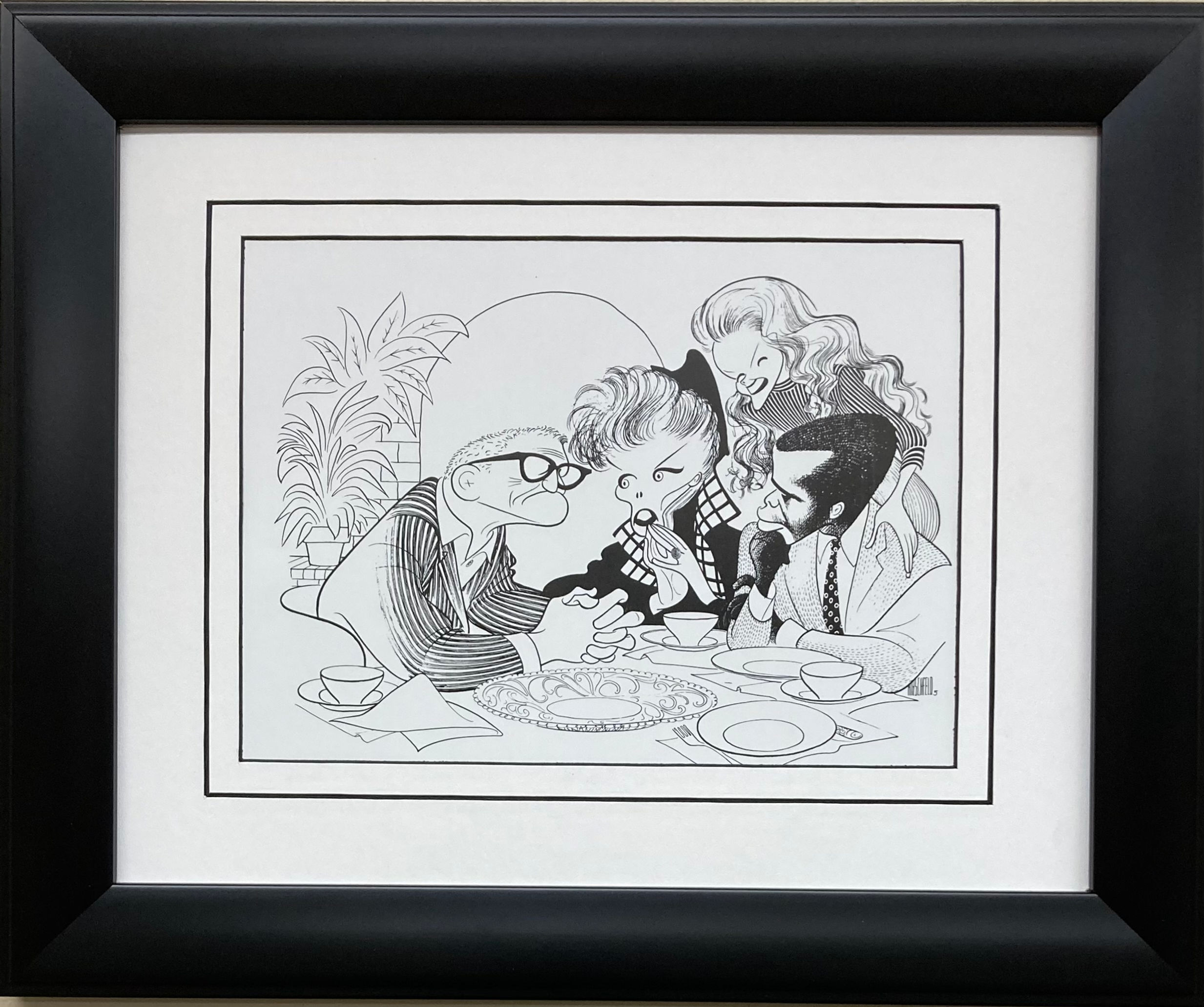 Al Hirschfeld "Guess Who's Coming to Dinner '68" CUSTOM FRAMED ART Hollywood