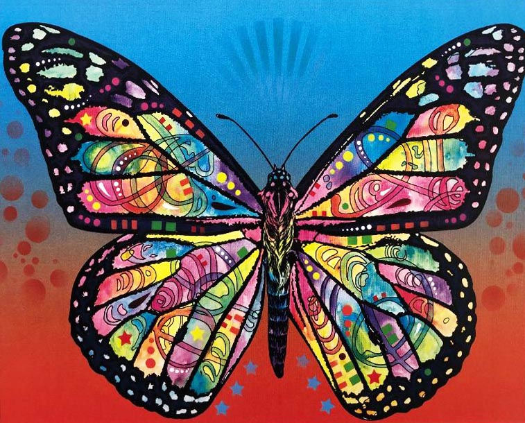 Thumbnail: Dean Russo "Butterfly" CUSTOM FRAMED Street Pop Art