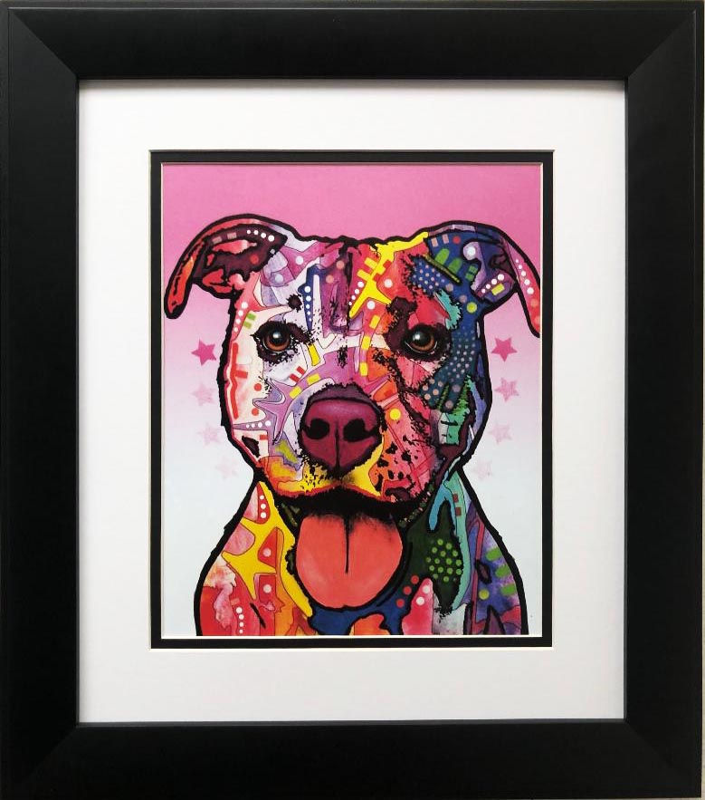 Dean Russo "Cherish the Pitbull" FRAMED Pop Art