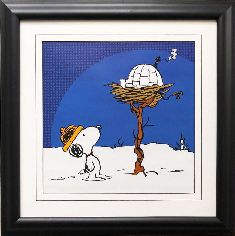 Charles Schulz Peanuts "Woodstock's Igloo" NEW CUSTOM FRAMED ART
