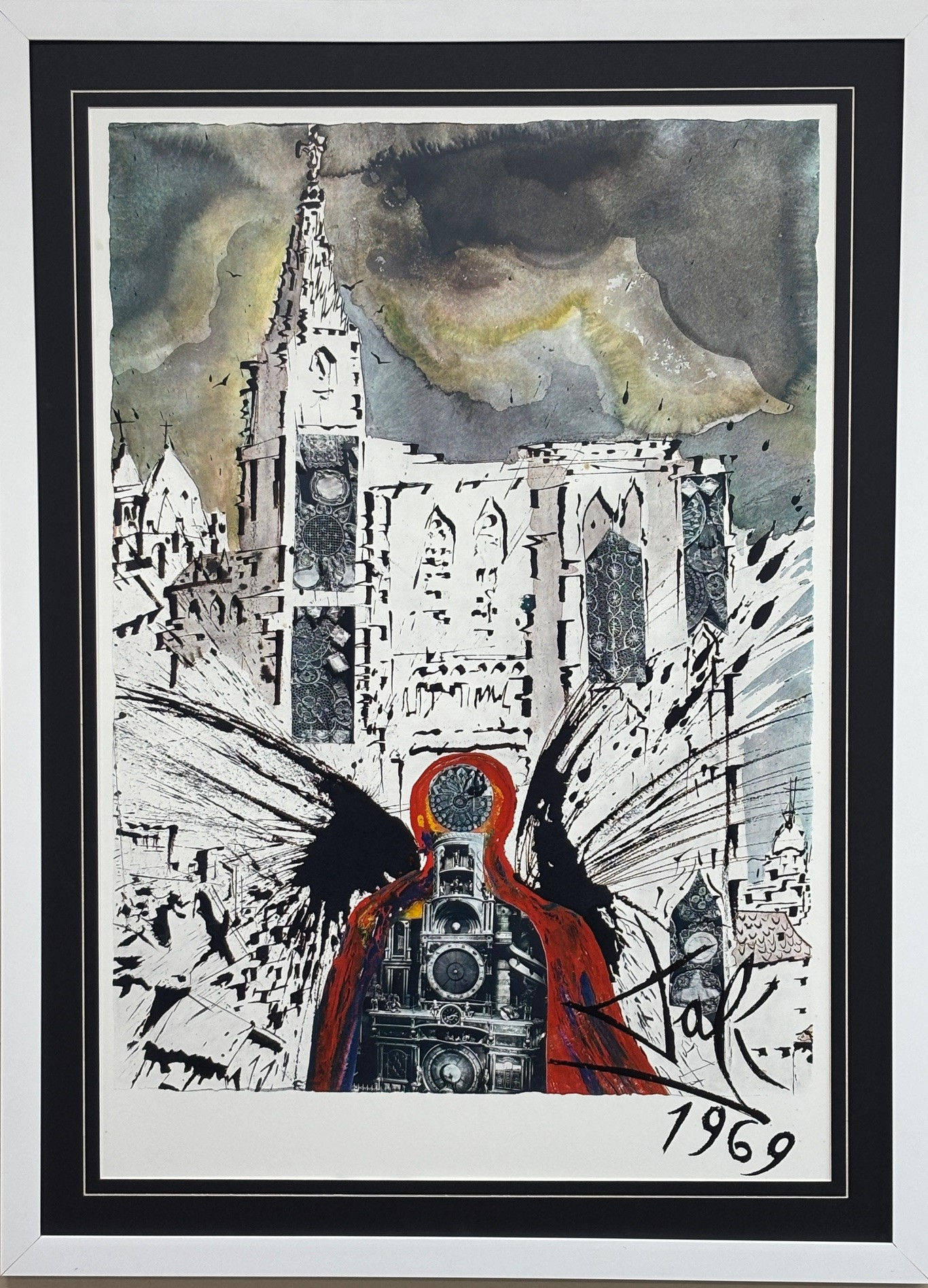 Salvador Dali "Alsace" 1969 Framed Art - Plate Signed Lithograph RARE