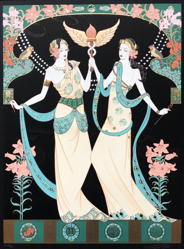 Thumbnail: Lillian Shao "The Twin Princesses" (Gemini) Signed FRAMED Art