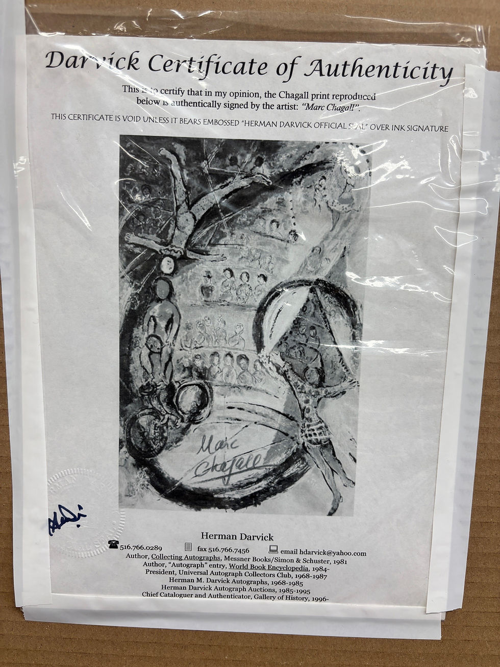 Thumbnail: Marc Chagall "Blue Circus" (Le Cirque Bleu) Signed with COA NEW