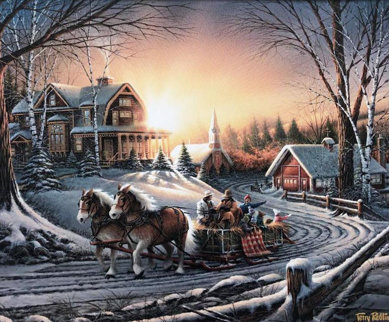 Thumbnail: Terry Redlin "The Pleasures of Winter" FRAMED  Art