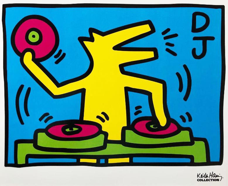 Thumbnail: Keith Haring "KH07" CUSTOM FRAMED Art Lithograph