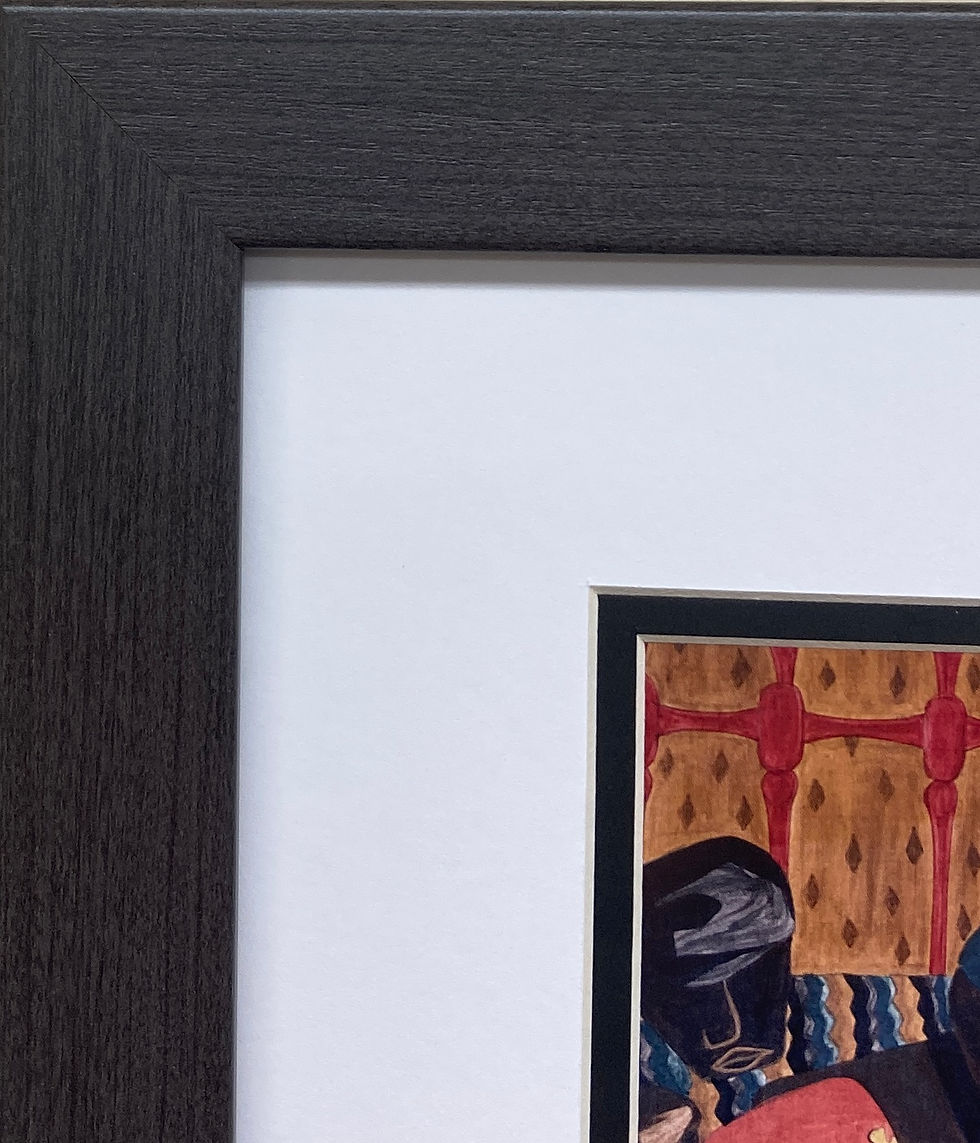 Thumbnail: Jacob Lawrence "Saturday Night 1948 " New Custom Framed Black Art