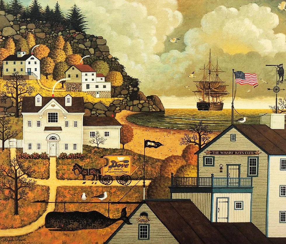 Thumbnail: Charles Wysocki "The Wharfs Rat Club" New Custom FRAMED Art