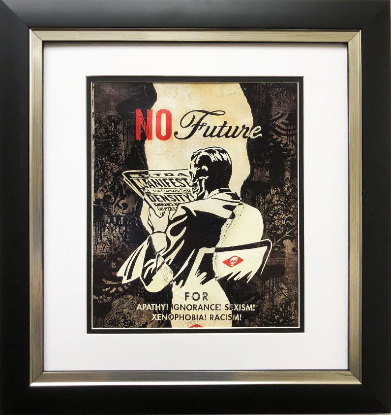 Shepard Fairey "No Future" CUSTOM FRAMED Art Print
