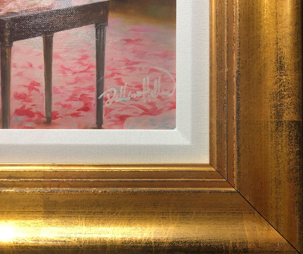 Thumbnail: Dellano Holland "The Concert" FRAMED Canvas Art  Piano Player Woman NEW