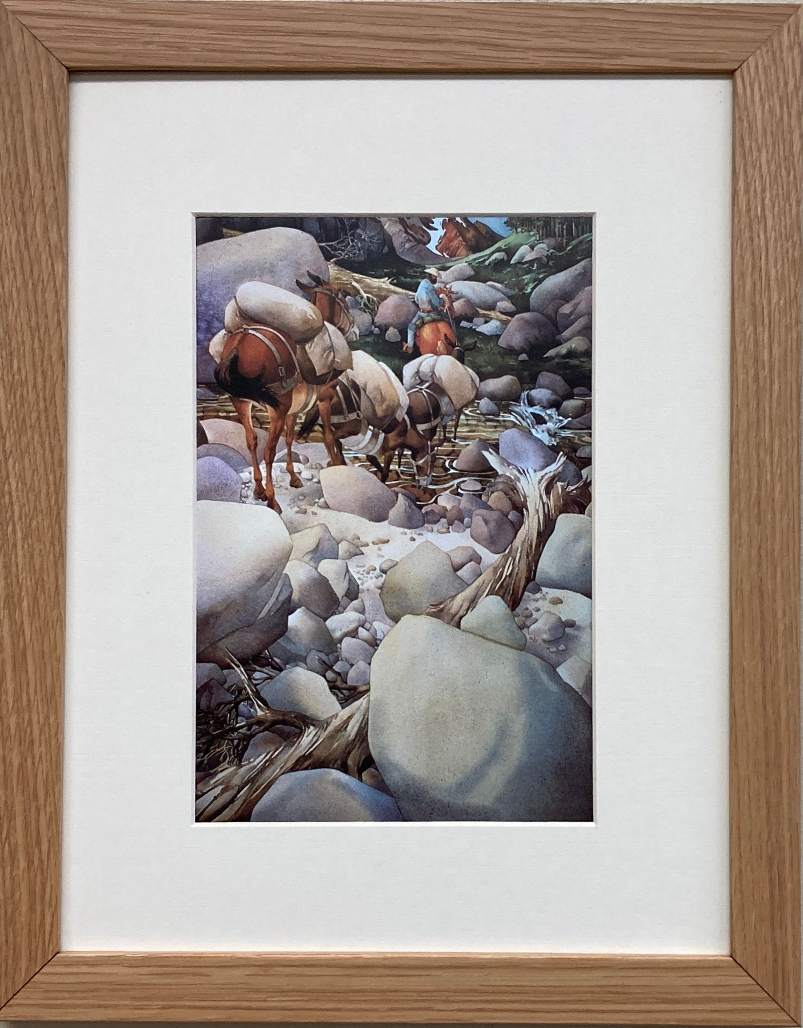 Bev Doolittle "Hopkin's Creek Crossing 1974" Newly FRAMED American Art Horse