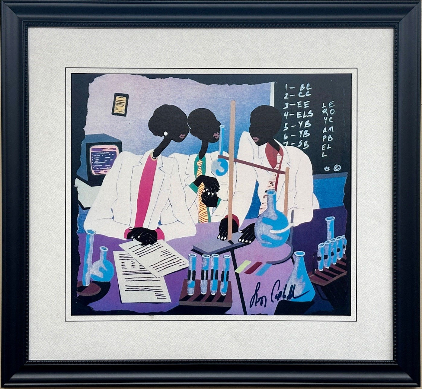 Leroy Campbell " Science Bone" Hand Signed African American Art Gullah Medical