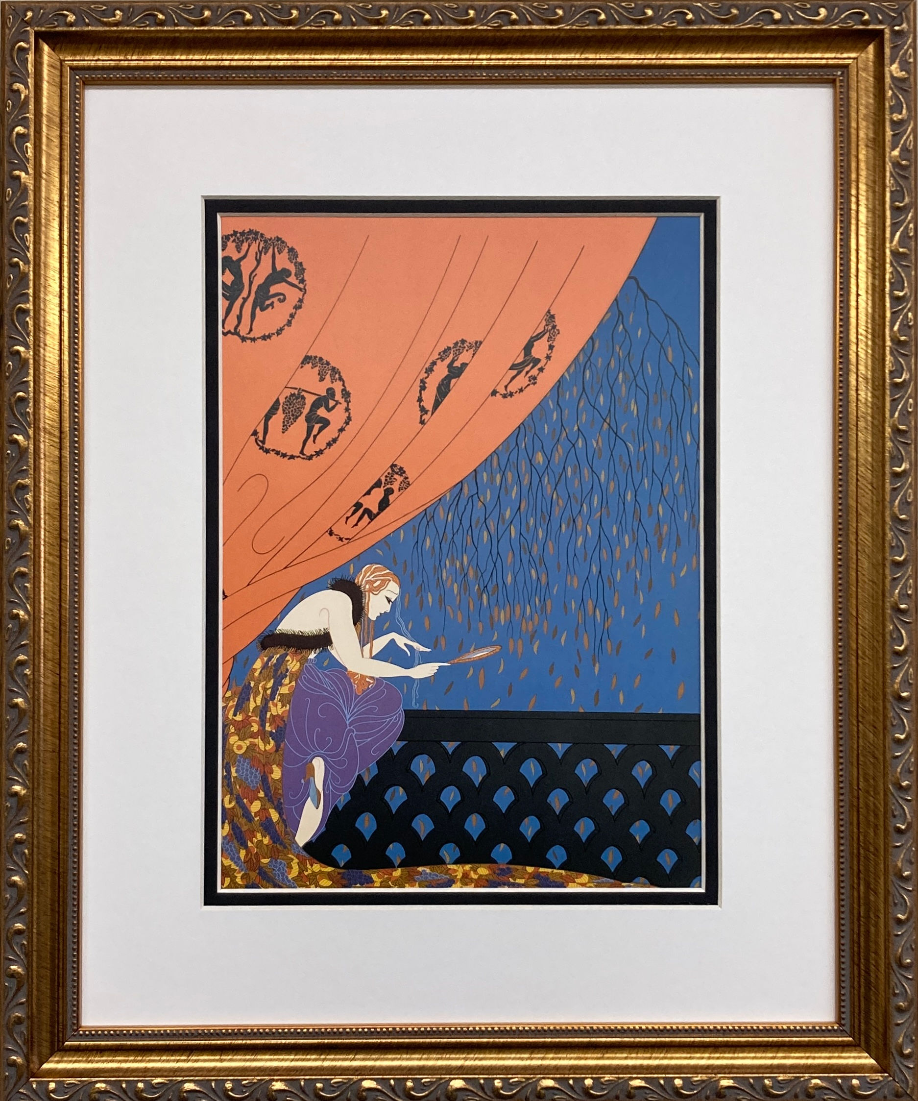 Erte "Fall" CUSTOM FRAMED Print