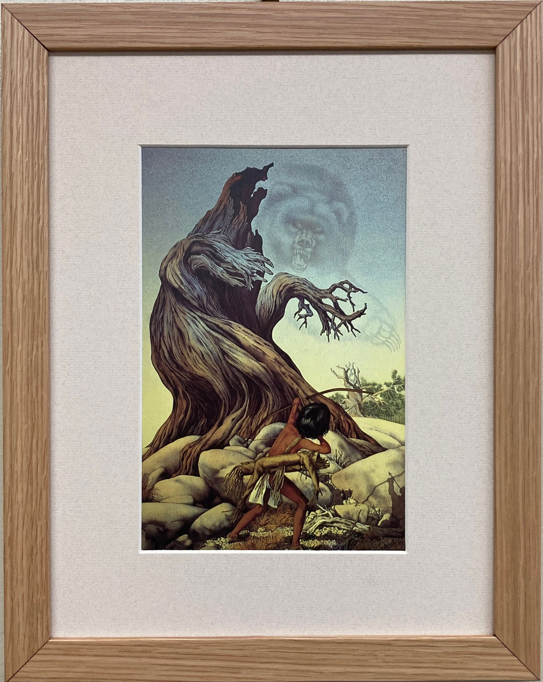 Bev Doolittle "The Grizzly Tree 1978" Newly FRAMED American Art Artist Bear