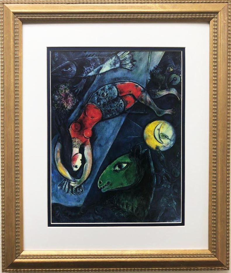 Marc Chagall "The Blue Circus" New CUSTOM FRAMED Art Rare Poster