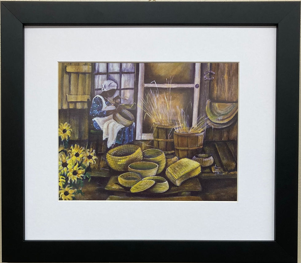 Thumbnail: Annie Lee "Weavin' Sunshine" NEWLY Custom FRAMED Black Art  BLM