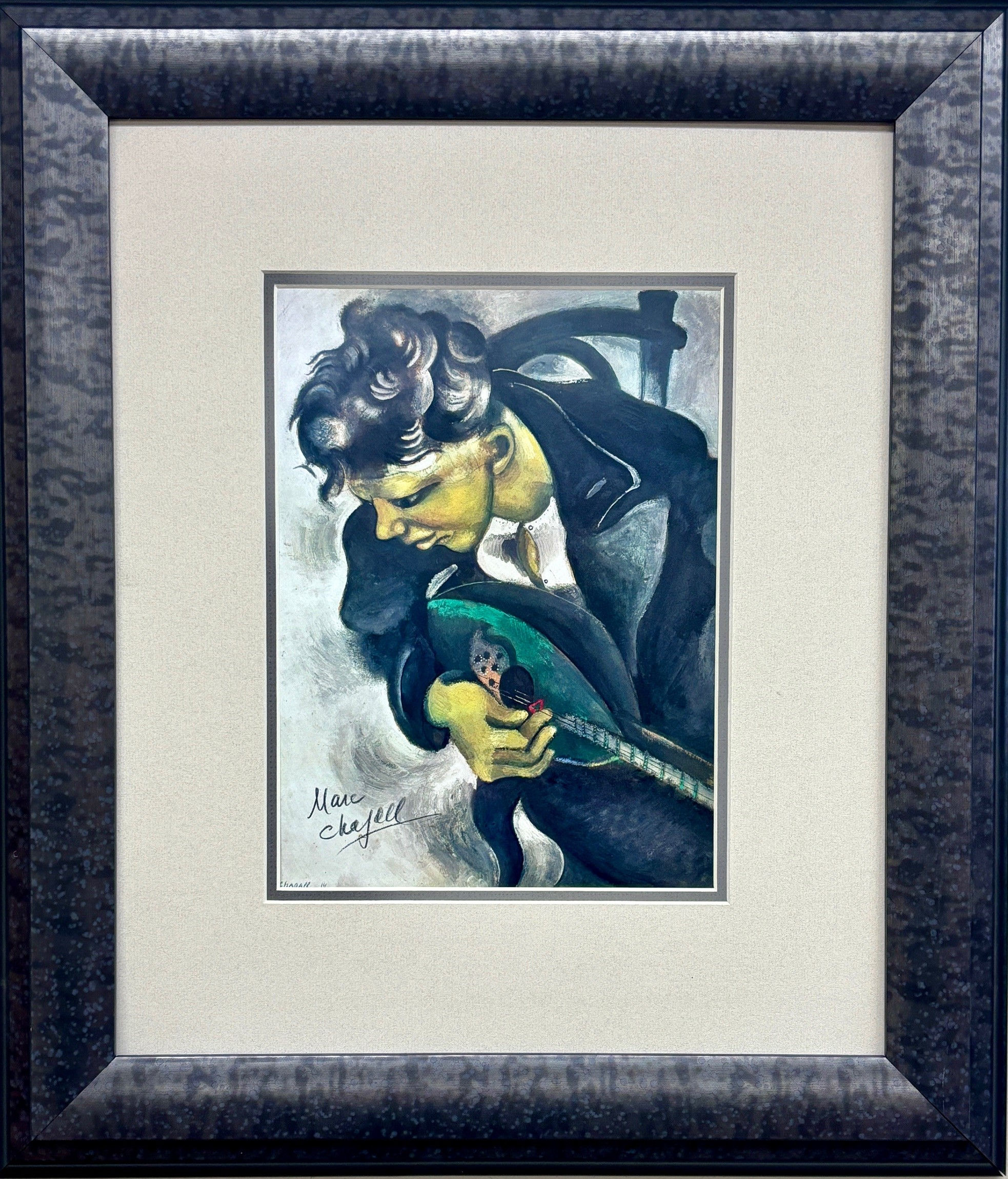 Marc Chagall "David Playing Mandolin" Signed with COA Music NEW