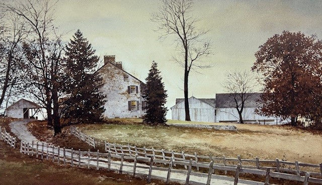 Thumbnail: Ray Hendershot "Late October " FRAMED American Country Farm Art Print New