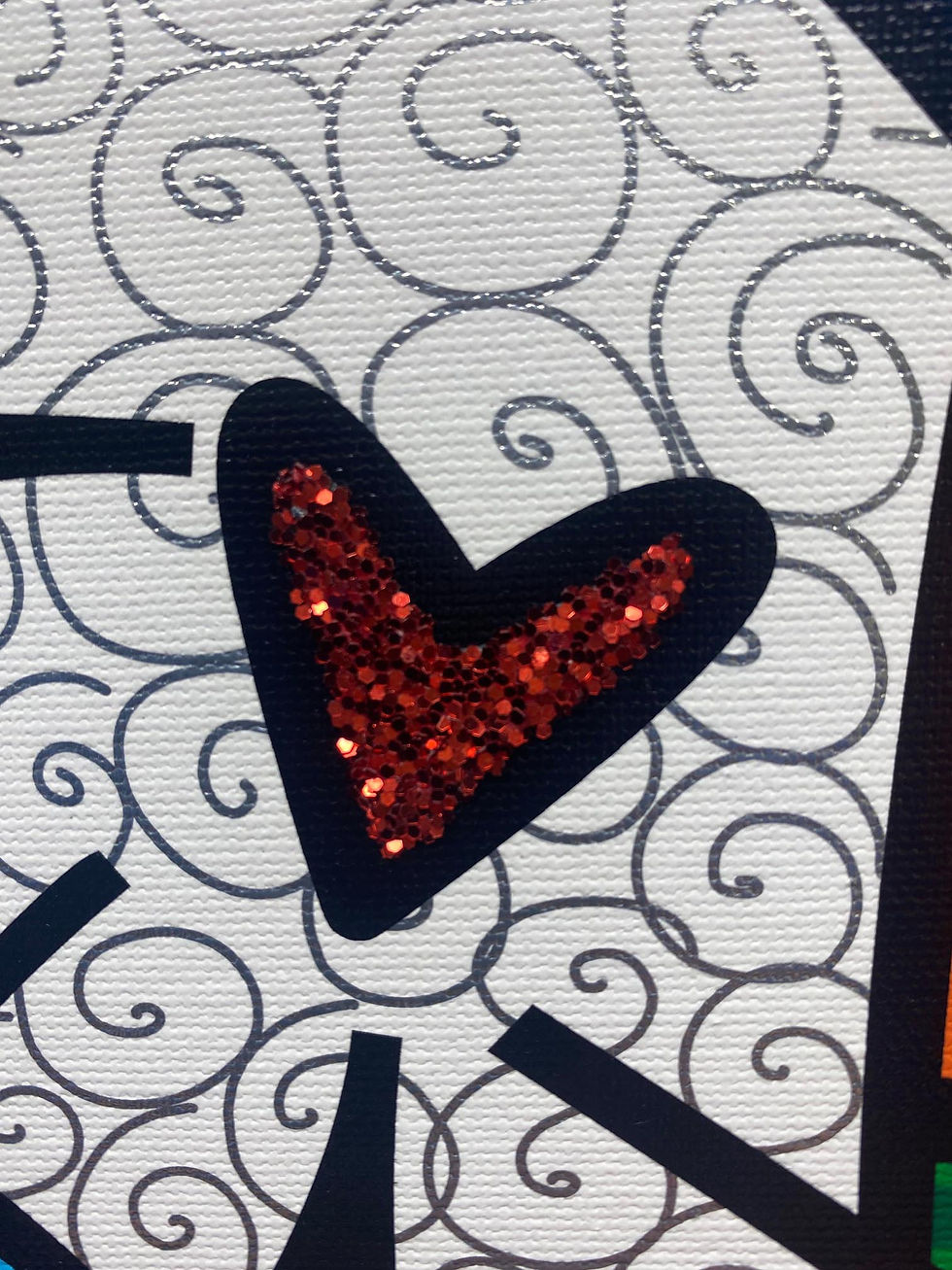 Thumbnail: Romero Britto "Little Hug" NEW CUSTOM FRAMED HAND SIGNED Limited Edition Canvas