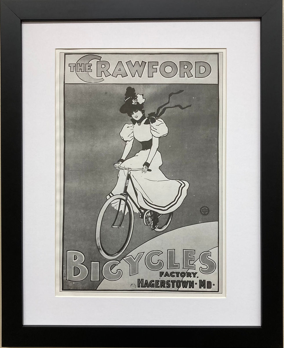 Thumbnail: Vintage  Bicycle Poster "Crawford Bicycles" (1895)  Framed Art