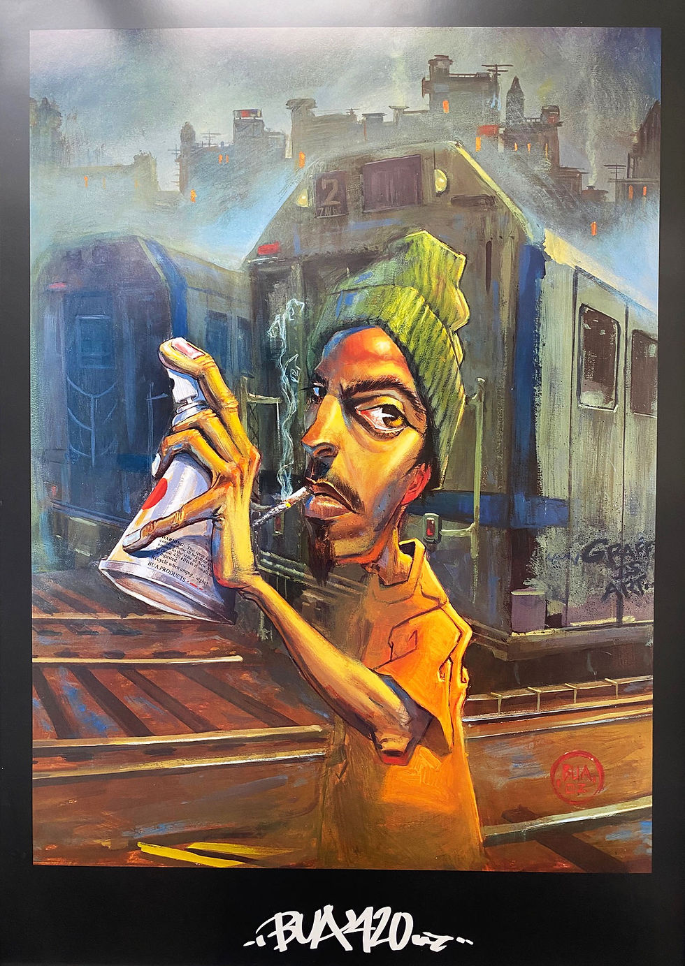 Thumbnail: Justin "Bua 420" Custom FRAMED African American Street Graffiti ART