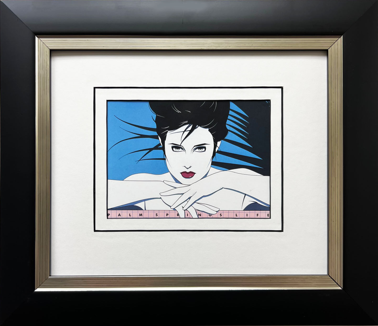 Patrick Nagel "Palm Springs Life" CUSTOM FRAMED Deco Print