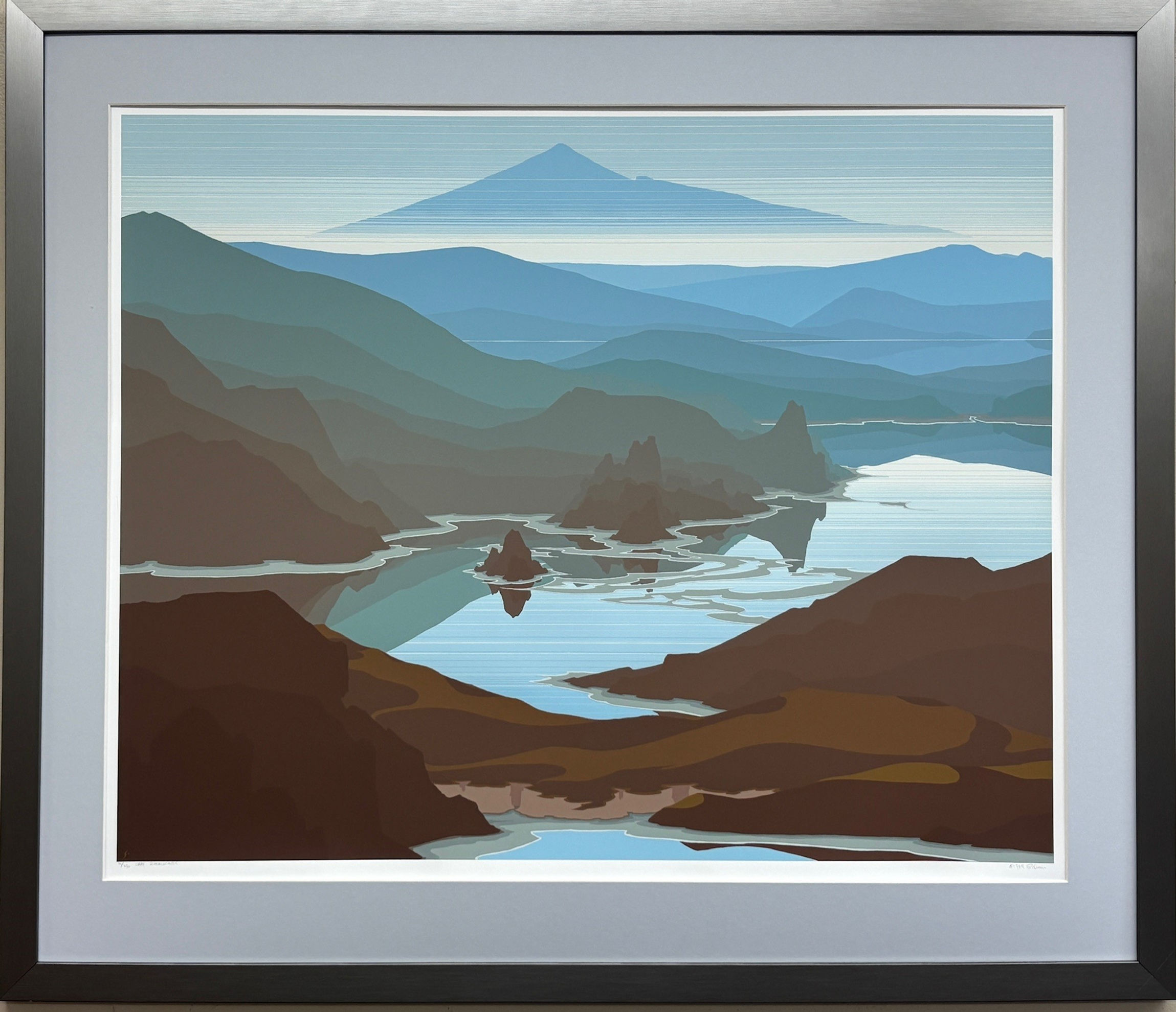 Jerry Schurr "Cape Shoalwater" Hand Signed & # Framed Serigraph Art Mountains