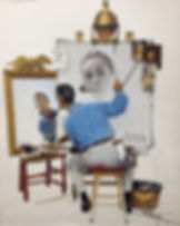 Thumbnail: Norman Rockwell "Triple Self-Portrait"