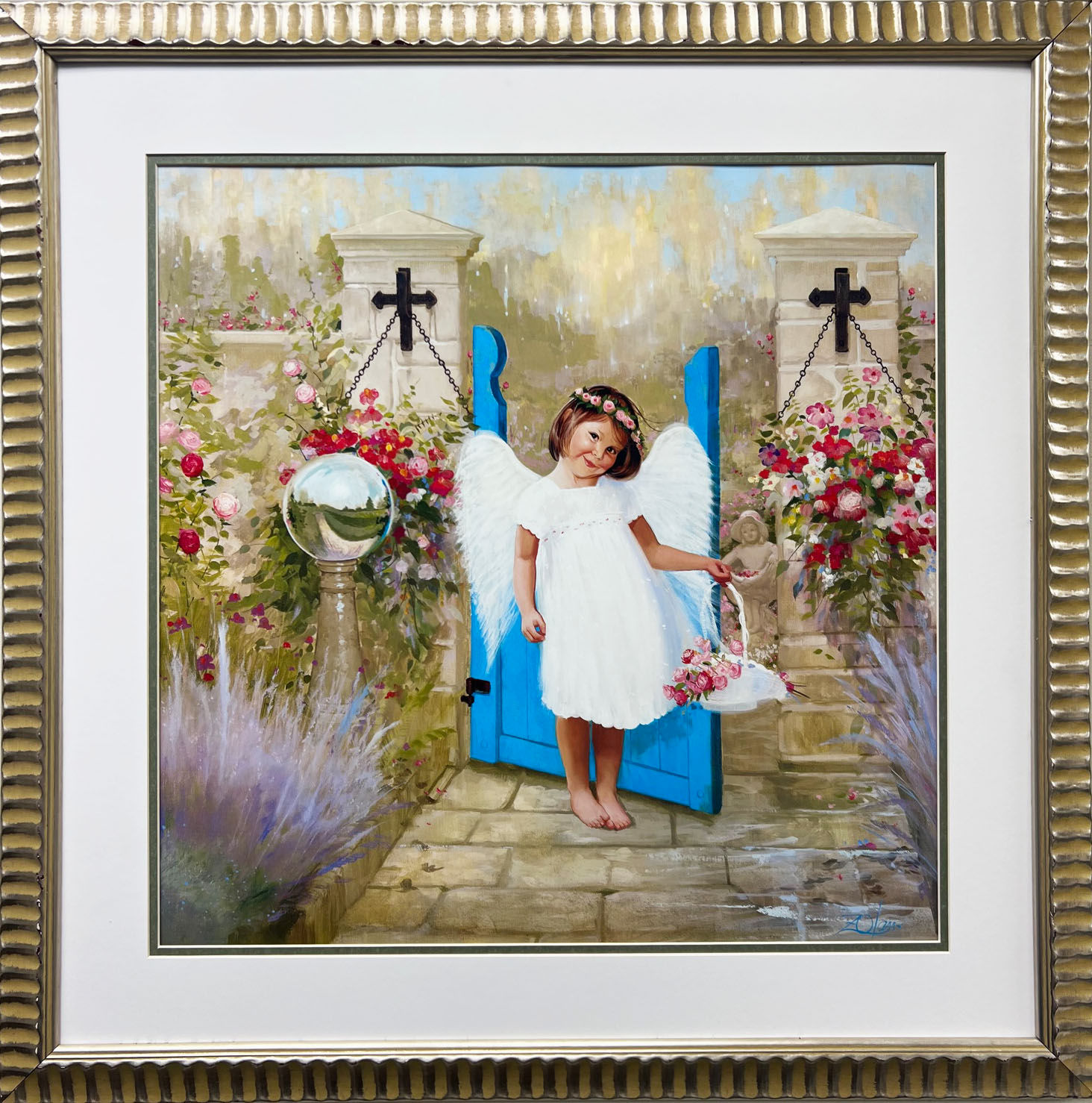Donald James Zolan "Posies for You" FRAMED Art Children