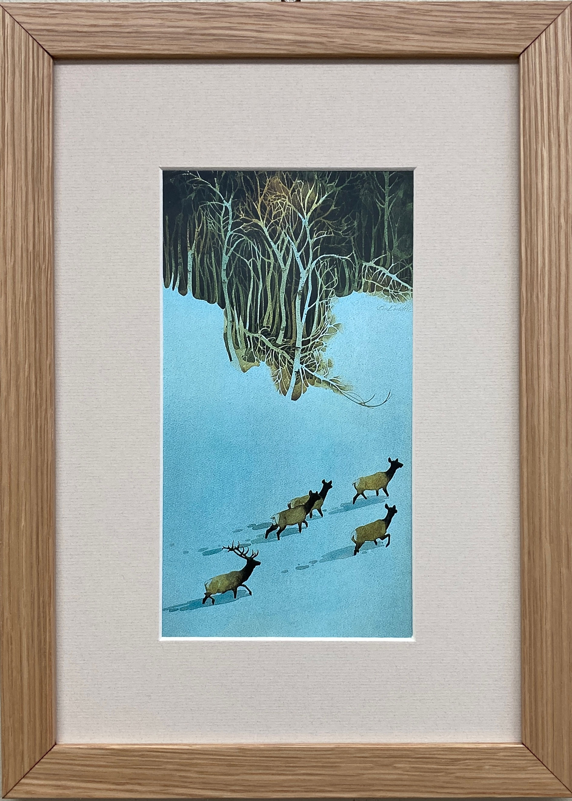 Bev Doolittle "Out in the Open 1973" Newly FRAMED American Art Artist Deer