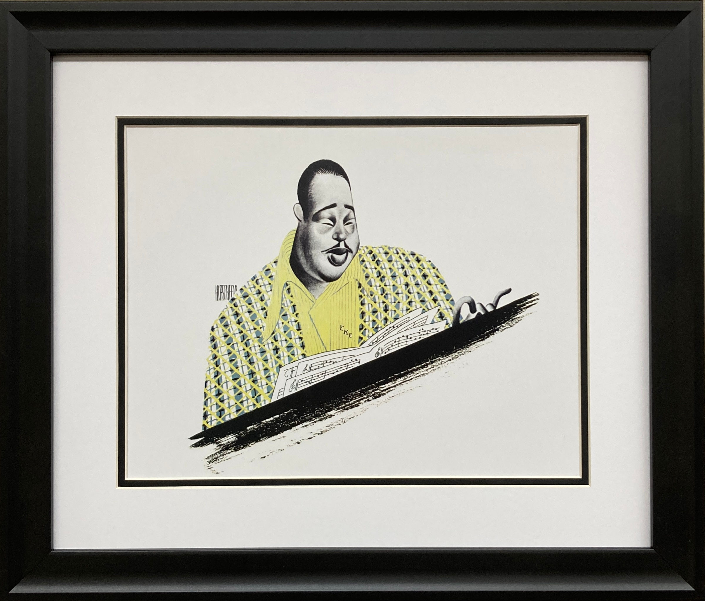 Al Hirschfeld "Duke Ellington 1946" Custom Framed Art New Music
