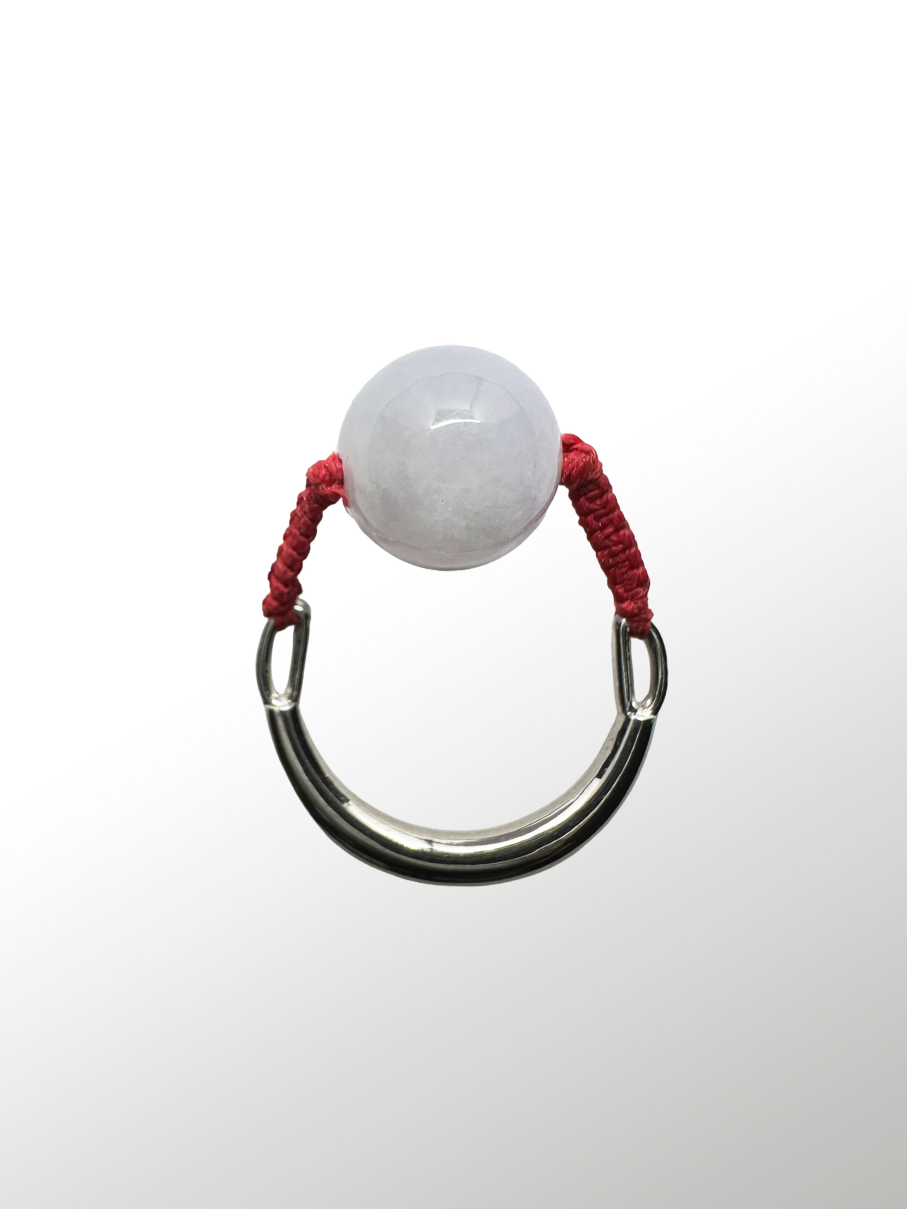 Red Cord Jade Bead Ring S002 EU 53–54