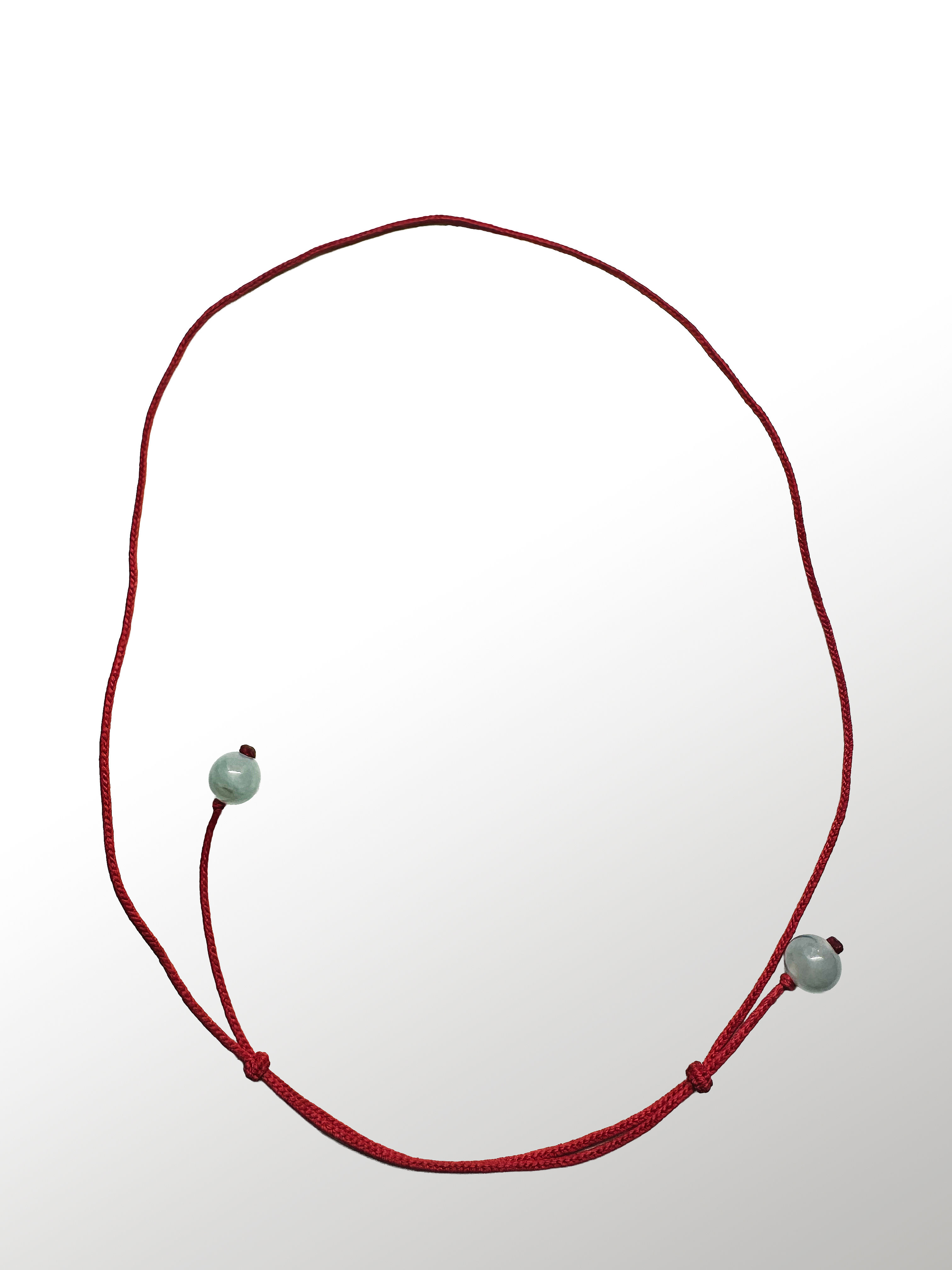 Adjustable Red Cord Beaded Choker Necklace C009
